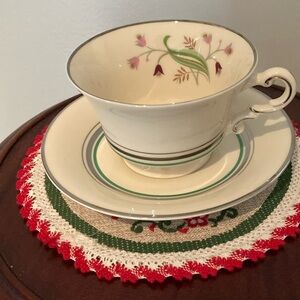 Vintage Old Ivory Syracuse tea cup and saucer made in America 🇺🇸
